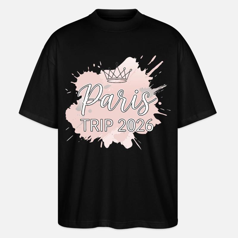 Paris Trip 2026 Krone - Stanley/Stella Oversized Unisex Bio T-Shirt Blaster 2.0 - Schwarz