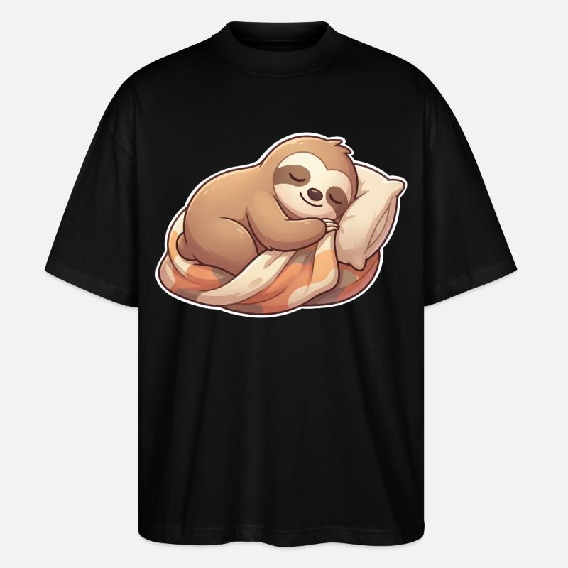 Faultier Schlafen - Stanley/Stella Oversized Unisex Bio T-Shirt Blaster 2.0 - Schwarz