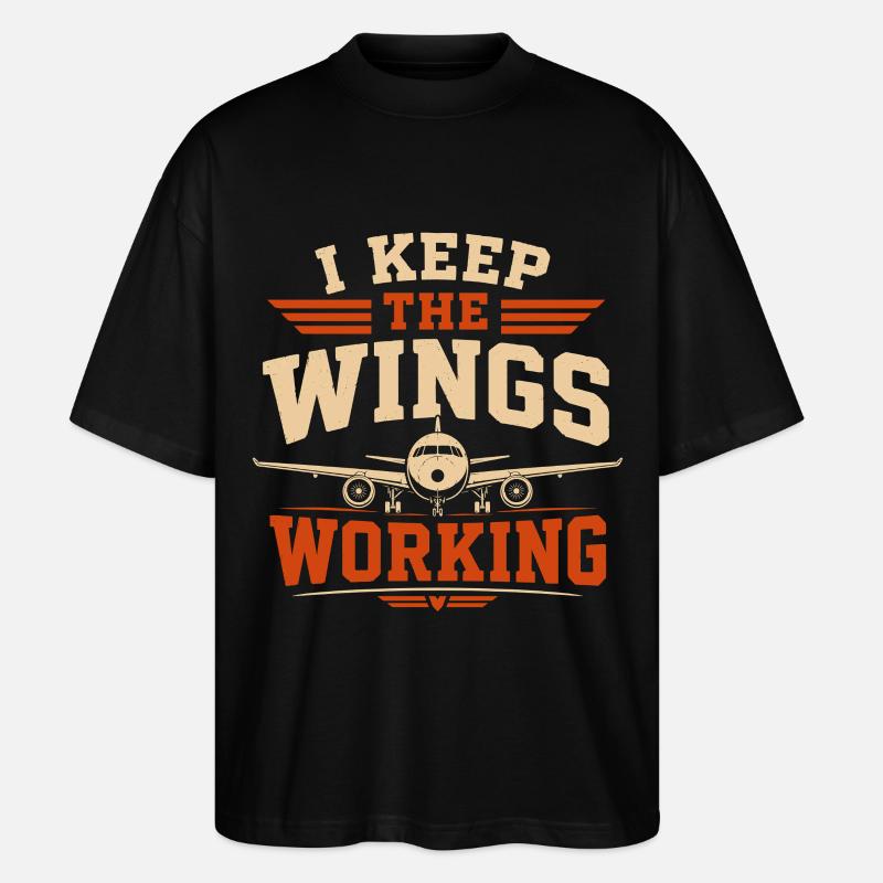 Flugzeug Technik Wartung Und Luftfahrt - Stanley/Stella Oversized Unisex Bio T-Shirt Blaster 2.0 - Schwarz
