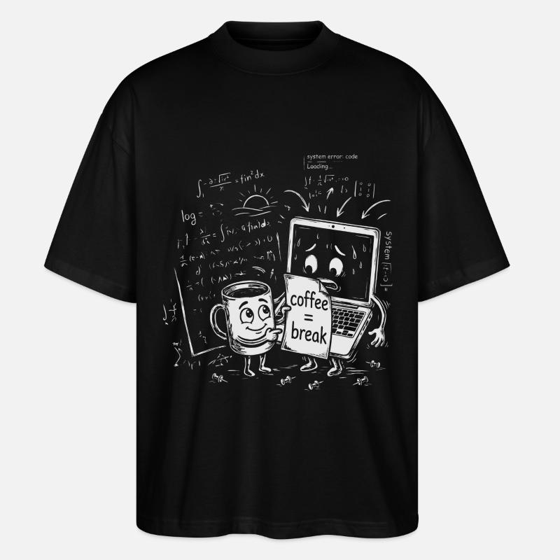 IT-Chaos im Büro: Coffee Break Geschenk - Stanley/Stella Oversized Unisex Bio T-Shirt Blaster 2.0 - Schwarz