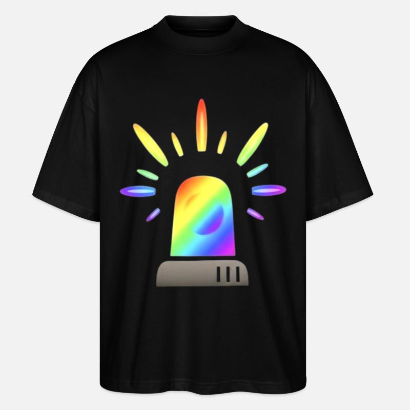 Lumière d’alerte de Sirène arc-en-ciel - T-shirt bio Blaster 2.0 coupe oversize Stanley/Stella Unisexe - noir