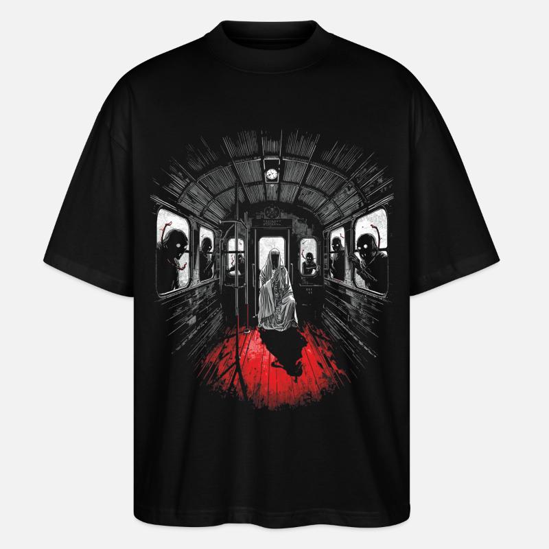 Passagers de minuit – train fantôme - T-shirt bio Blaster 2.0 coupe oversize Stanley/Stella Unisexe - noir