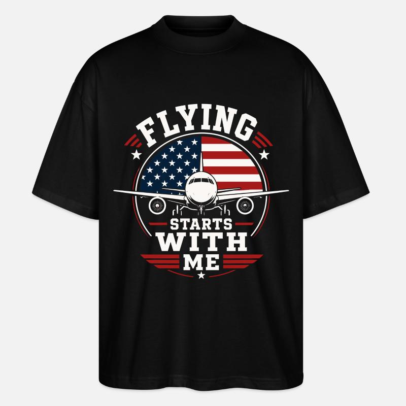 Flugzeug Mechanik Luftfahrt Technik - Stanley/Stella Oversized Unisex Bio T-Shirt Blaster 2.0 - Schwarz