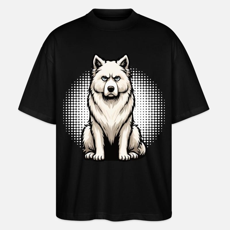 Weißer Schäferhund Schäferhund Schäferhunde - Stanley/Stella Oversized Unisex Bio T-Shirt Blaster 2.0 - Schwarz