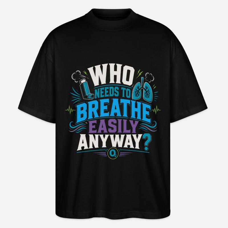 Asthme Asthmatiques - T-shirt bio Blaster 2.0 coupe oversize Stanley/Stella Unisexe - noir