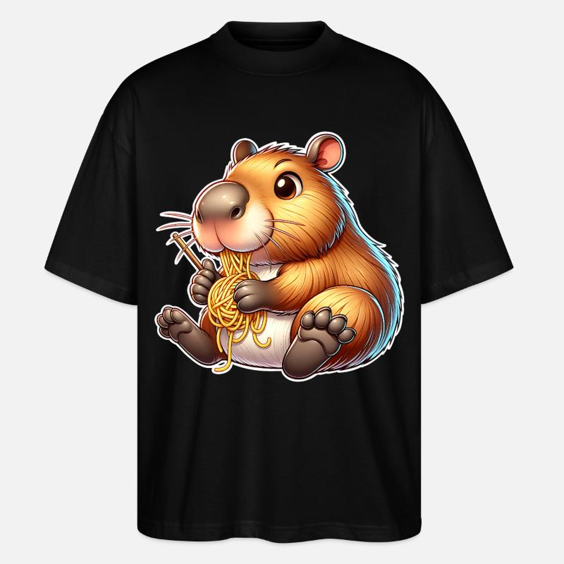 Pâtes à capybara - T-shirt bio Blaster 2.0 coupe oversize Stanley/Stella Unisexe - noir
