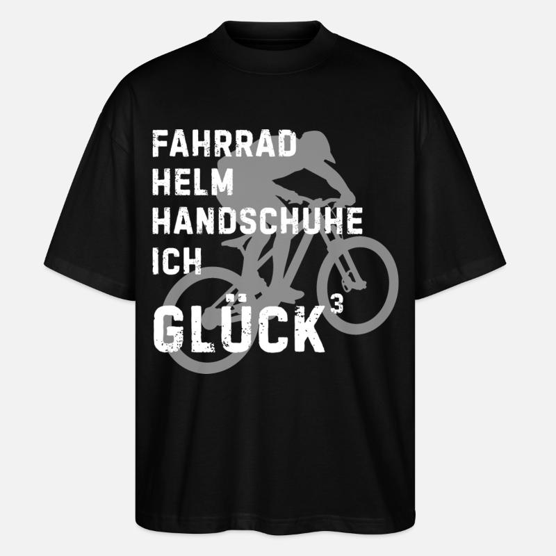 Fahrradhelden Silhouette mit Text - Stanley/Stella Oversized Unisex Bio T-Shirt Blaster 2.0 - Schwarz