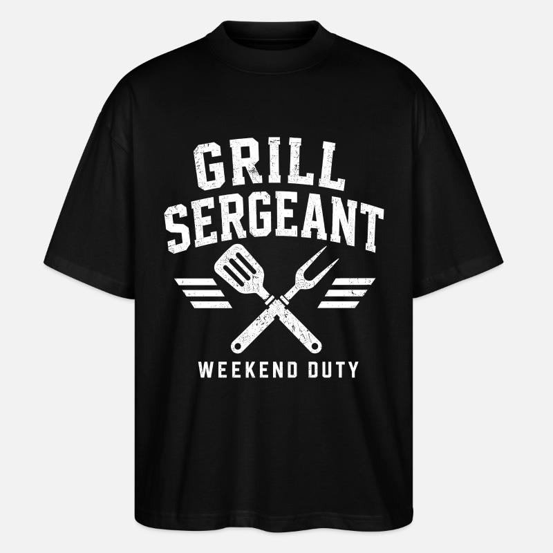 Grill Sergeant BBQ Shirt - Stanley/Stella Oversized Unisex Bio T-Shirt Blaster 2.0 - Schwarz