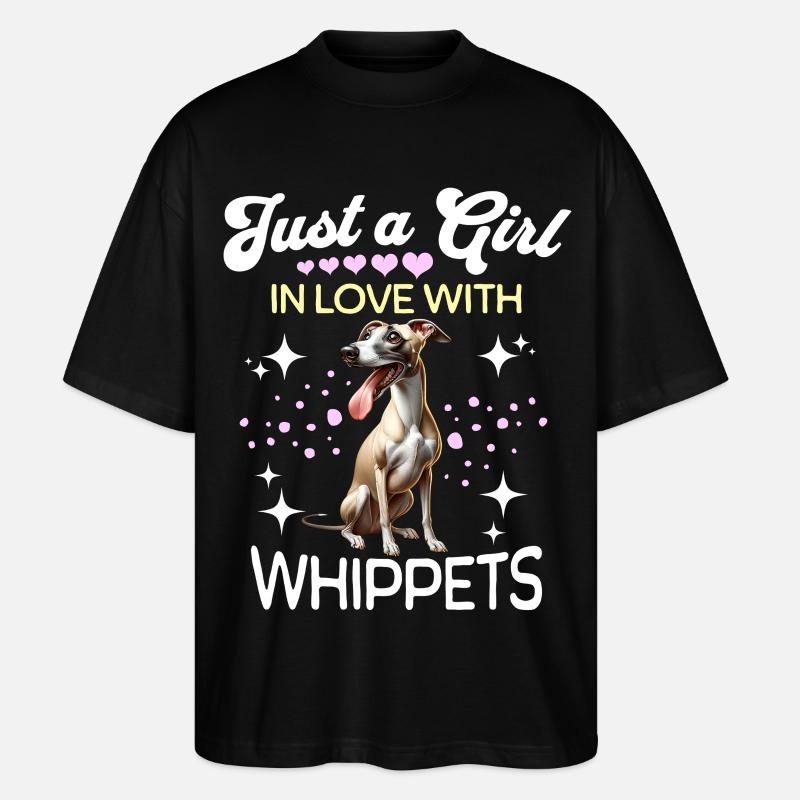 Windhund Mädchen - Stanley/Stella Oversized Unisex Bio T-Shirt Blaster 2.0 - Schwarz