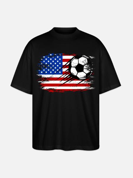 Football drapeau américain utilisé - T-shirt bio Blaster 2.0 coupe oversize Stanley/Stella Unisexe - noir
