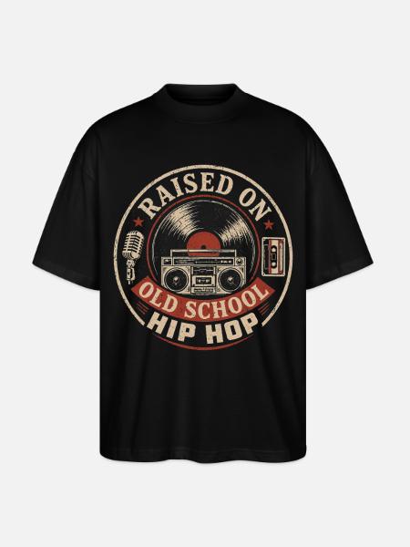 Opgegroeid met Old School Hip Hop | Retro Muziek - Stanley/Stella Uniseks oversized bio T-shirt Blaster 2.0 - zwart