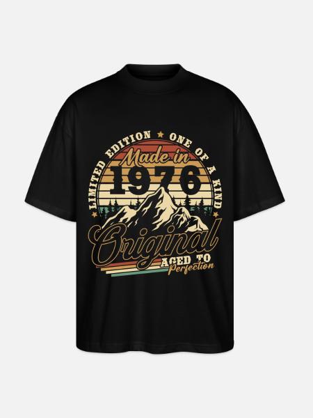 1976 Jahrgang Vintage Geburtstag Geschenk Retro - Stanley/Stella Oversized Unisex Bio T-Shirt Blaster 2.0 - Schwarz