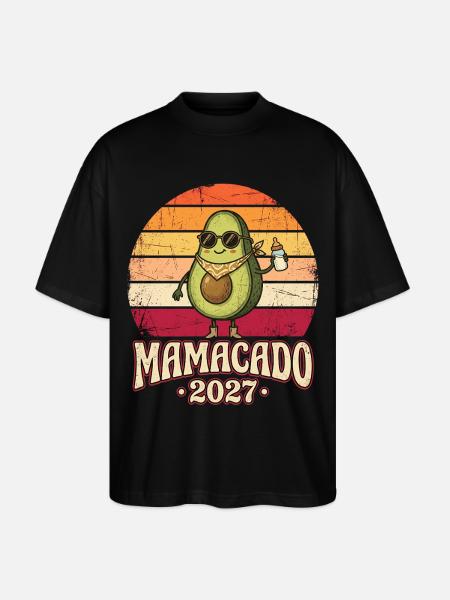 Mamacado 2027 Avocado Mama - Stanley/Stella Oversized Unisex Bio T-Shirt Blaster 2.0 - Schwarz