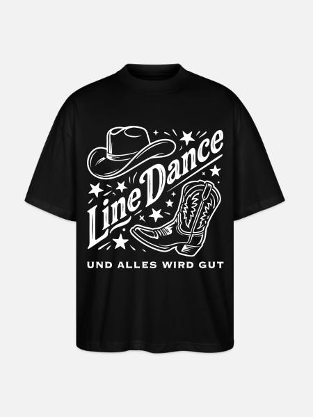 Line Dance Cowboy Flair - Stanley/Stella Oversized Unisex Bio T-Shirt Blaster 2.0 - Schwarz
