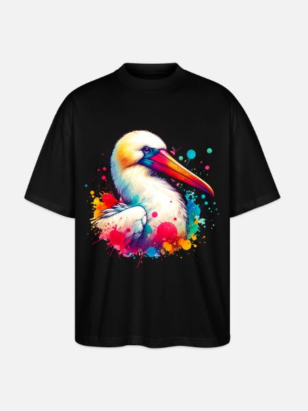 Nazca boobies motif - Stanley/Stella Oversized Unisex Organic T-shirt Blaster 2.0 - black