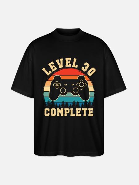Level 30 complete – 30th anniversary gift - Stanley/Stella Oversized Unisex Organic T-shirt Blaster 2.0 - black