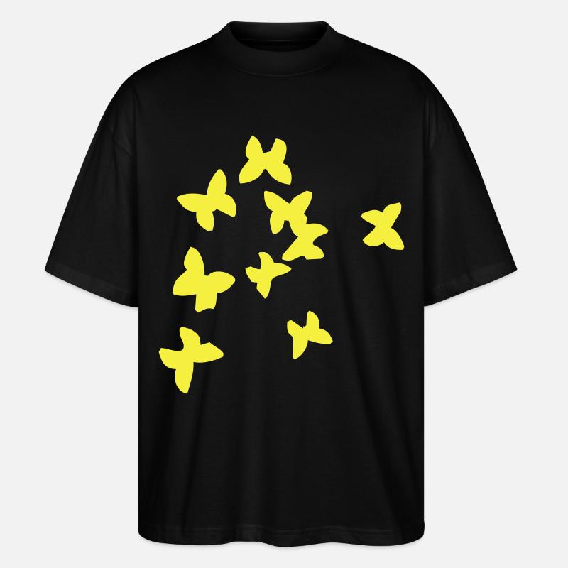 Oiseaux d'été jaune - T-shirt bio Blaster 2.0 coupe oversize Stanley/Stella Unisexe - noir
