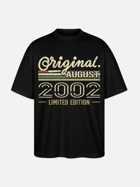August 2002 Fødselsdag August 2002 August 2002 Retro - Stanley/Stella Oversize Unisex Øko T-shirt Blaster 2.0 - sort