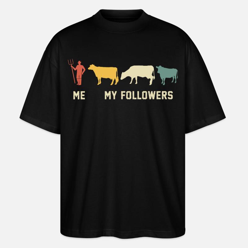 Vaches Moi et mes disciples vache - T-shirt bio Blaster 2.0 coupe oversize Stanley/Stella Unisexe - noir