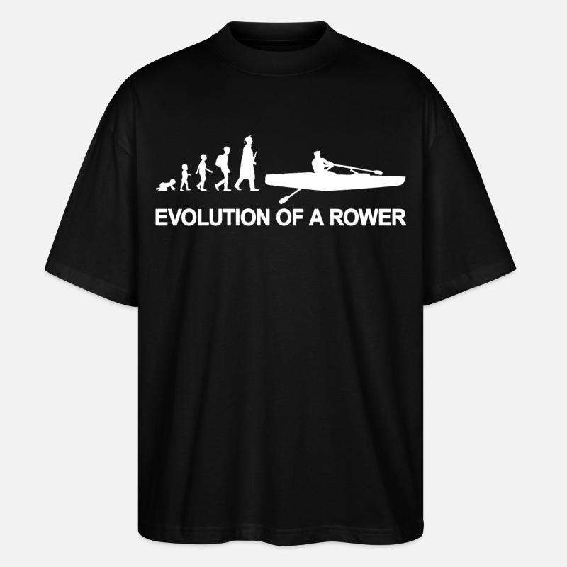 Kind zum Ruderer Evolution - Stanley/Stella Oversized Unisex Bio T-Shirt Blaster 2.0 - Schwarz