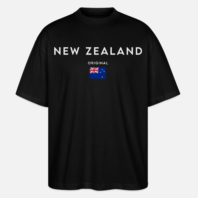 Drapeau de la Nouvelle-Zélande - T-shirt bio Blaster 2.0 coupe oversize Stanley/Stella Unisexe - noir