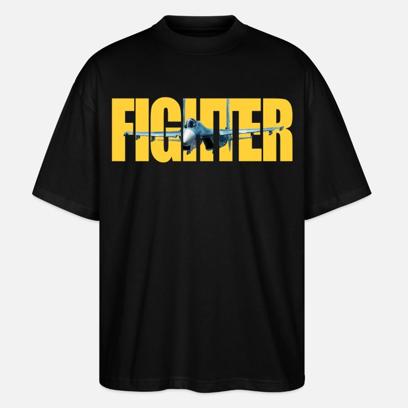 Fighter Su-27 - Stanley/Stella Oversized Unisex Bio T-Shirt Blaster 2.0 - Schwarz