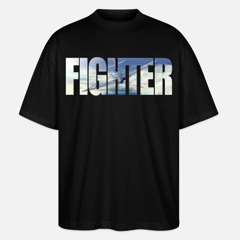 Fighter Spitfire - Stanley/Stella Oversized Unisex Organic T-shirt Blaster 2.0 - black