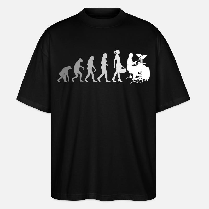 Evolution Schlagzeugerin Percussion Drummer - Stanley/Stella Oversized Unisex Organic T-shirt Blaster 2.0 - black