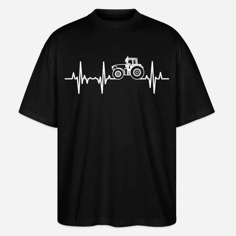 Traktor Herzfrequenz - Stanley/Stella Oversized Unisex Bio T-Shirt Blaster 2.0 - Schwarz