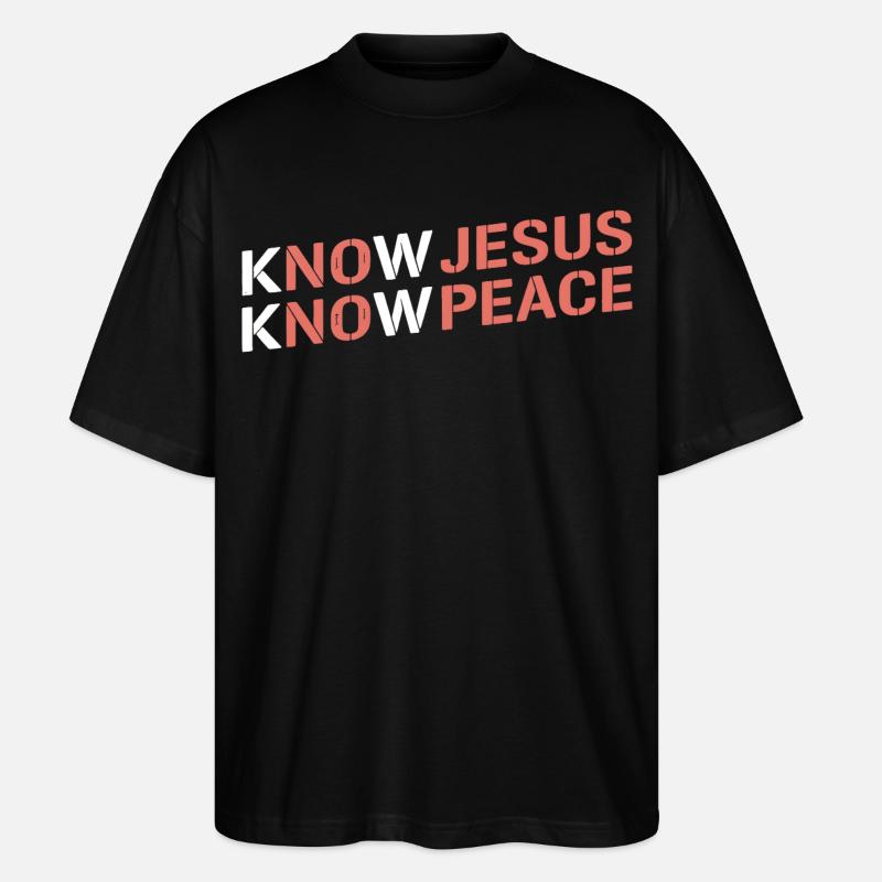 Know Jesus Know Peace Gradient - T-shirt bio Blaster 2.0 coupe oversize Stanley/Stella Unisexe - noir