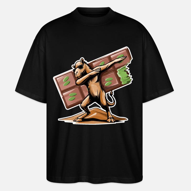 Dabbing Dromedary & Dubai Chocolate - Stanley/Stella Oversized Unisex Organic T-shirt Blaster 2.0 - black
