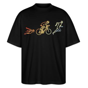 Triathlète Style Vintage - T-shirt bio Blaster 2.0 coupe oversize Stanley/Stella Unisexe - noir - Devant - Alina (178cm) & Michal (187cm)