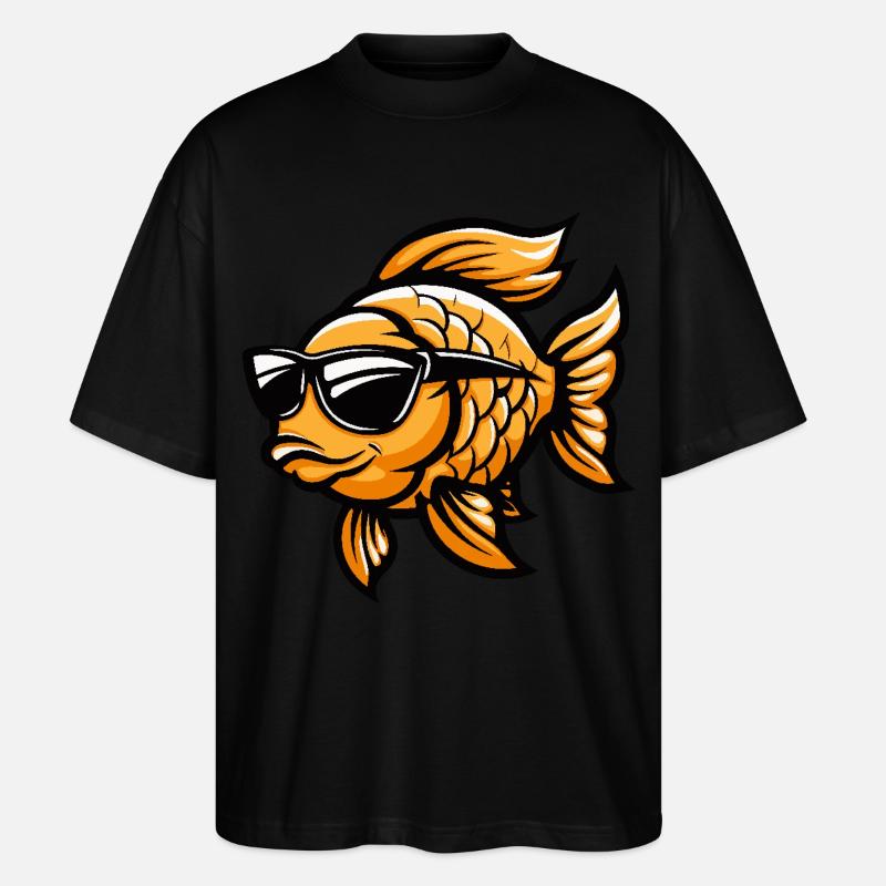 Goldfisch Cool Comic - Stanley/Stella Oversized Unisex Bio T-Shirt Blaster 2.0 - Schwarz