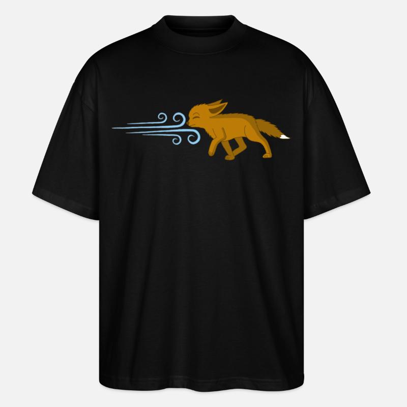 Der Fuchs und der Wind - Stanley/Stella Oversized Unisex Bio T-Shirt Blaster 2.0 - Schwarz