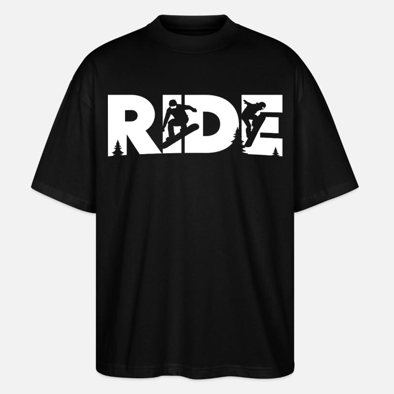 Ride Snowboarden Snowboard Snowboarder - Stanley/Stella Oversized Unisex Bio T-Shirt Blaster 2.0 - Schwarz