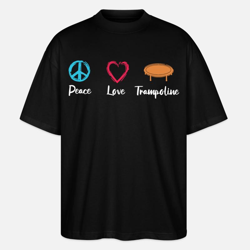 Frieden Liebe Trampolin - Stanley/Stella Oversized Unisex Bio T-Shirt Blaster 2.0 - Schwarz