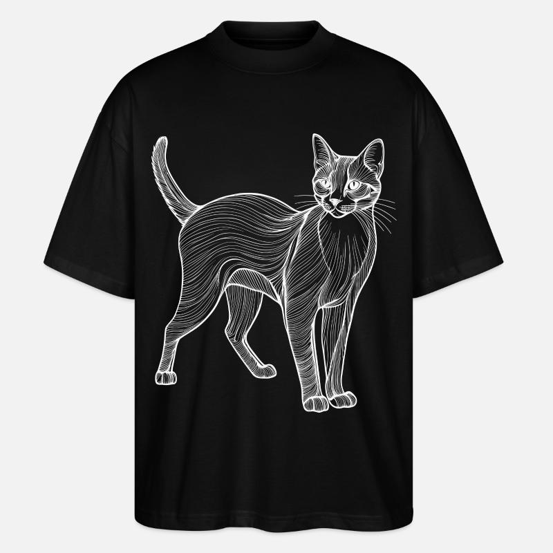 Lineart pour chat - T-shirt bio Blaster 2.0 coupe oversize Stanley/Stella Unisexe - noir