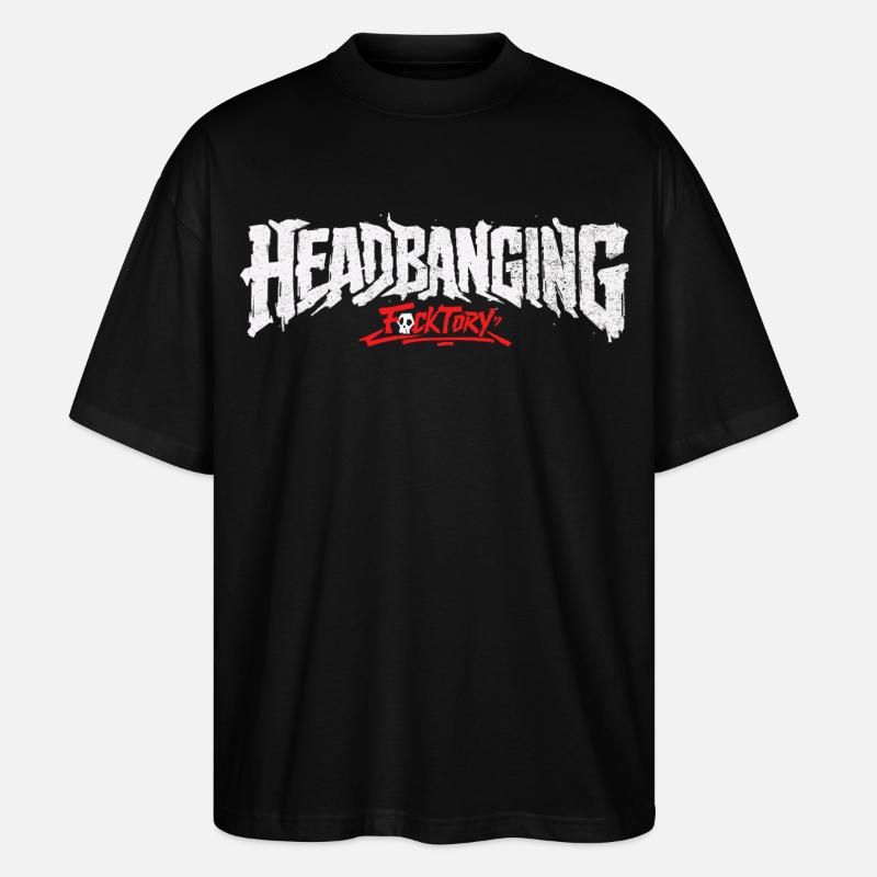 Logo de headbanging blanc - T-shirt bio Blaster 2.0 coupe oversize Stanley/Stella Unisexe - noir