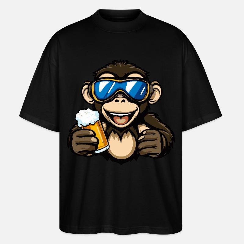 Affe Apres Ski Bier - Stanley/Stella Oversized Unisex Bio T-Shirt Blaster 2.0 - Schwarz