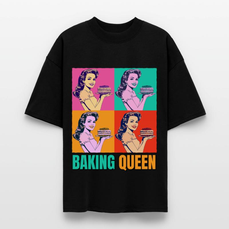 Cuisson Gâteau Cuisson Reine Cuisson Fée Boulanger Pop Art T-shirt bio Blaster 2.0 coupe oversize Stanley/Stella Unisexe