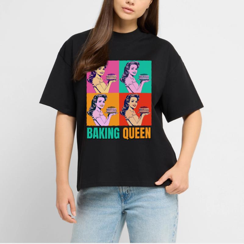 Cuisson Gâteau Cuisson Reine Cuisson Fée Boulanger Pop Art T-shirt bio Blaster 2.0 coupe oversize Stanley/Stella Unisexe
