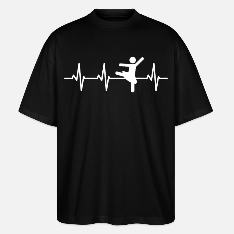 Ballett Tänzerin Kardiogramm - Stanley/Stella Oversized Unisex Bio T-Shirt Blaster 2.0 - Schwarz