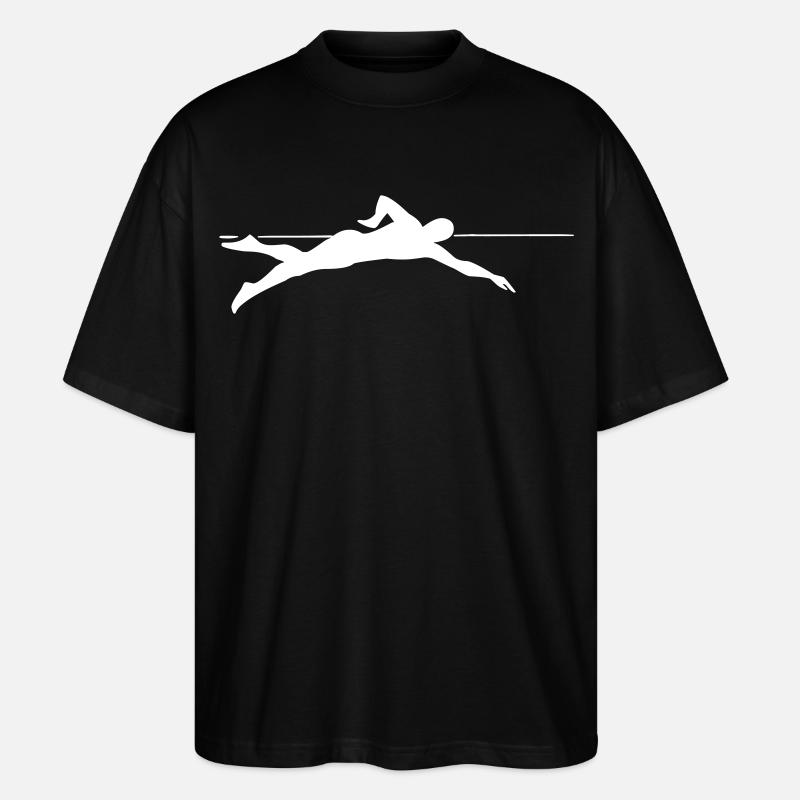 Dynamischer Sprinter Liniengrafik - Stanley/Stella Oversized Unisex Bio T-Shirt Blaster 2.0 - Schwarz