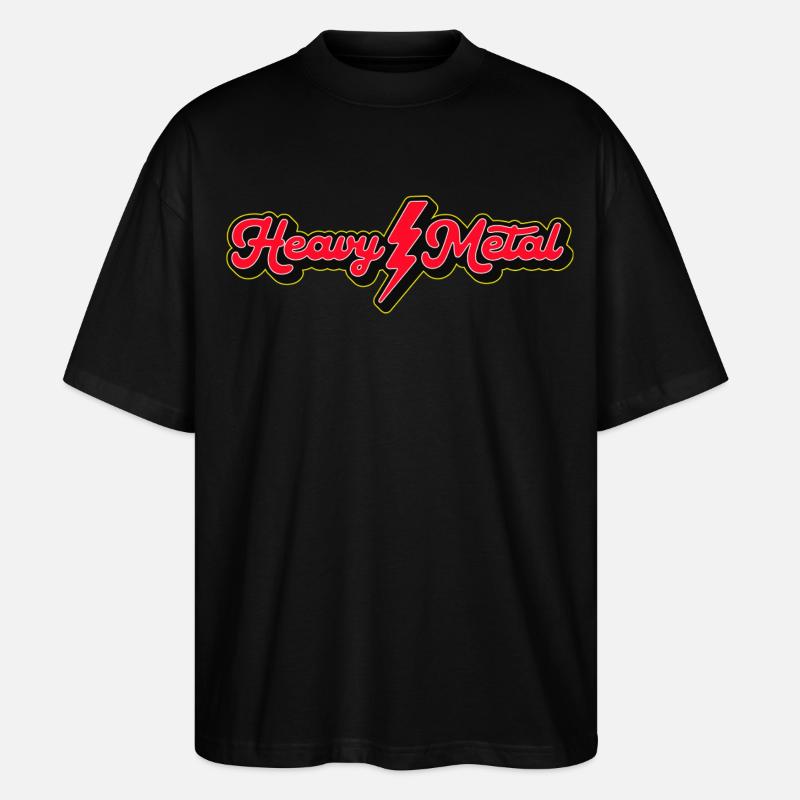 Heavy Metal Lightning Bolt Script-Logo - Stanley/Stella Oversized Unisex Bio T-Shirt Blaster 2.0 - Schwarz
