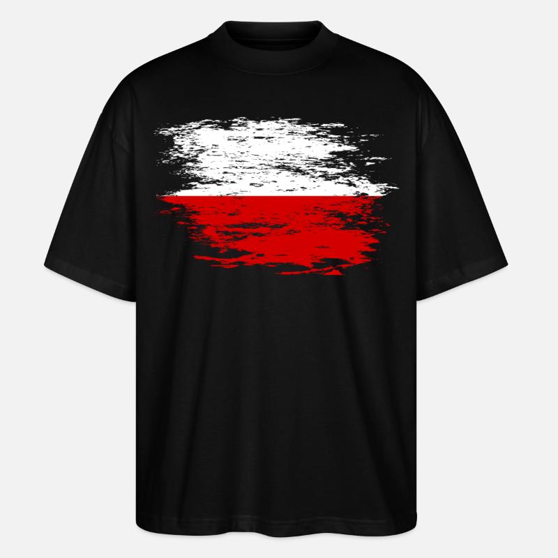 Drapeau polonais utilisé - T-shirt bio Blaster 2.0 coupe oversize Stanley/Stella Unisexe - noir
