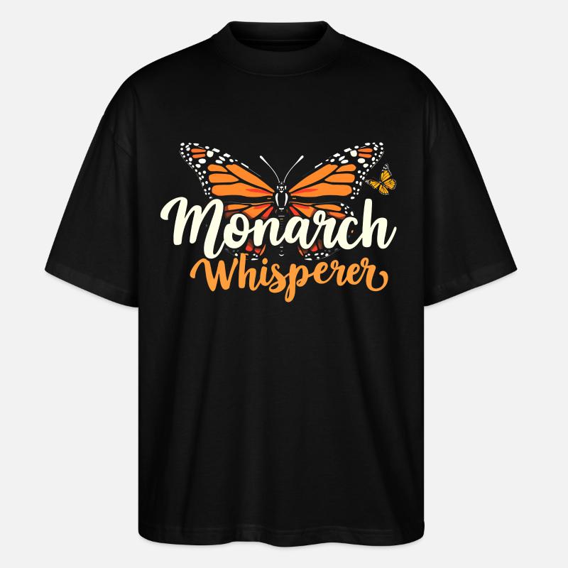 Butterfly, Monarch Whisperer, Entomologist - Stanley/Stella Oversized Unisex Organic T-shirt Blaster 2.0 - black