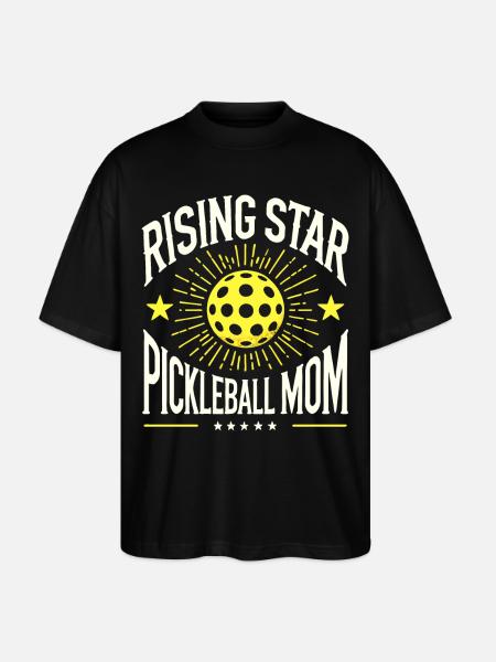 Rising Star Pickleball Mom - Stanley/Stella Oversized Unisex Organic T-shirt Blaster 2.0 - black