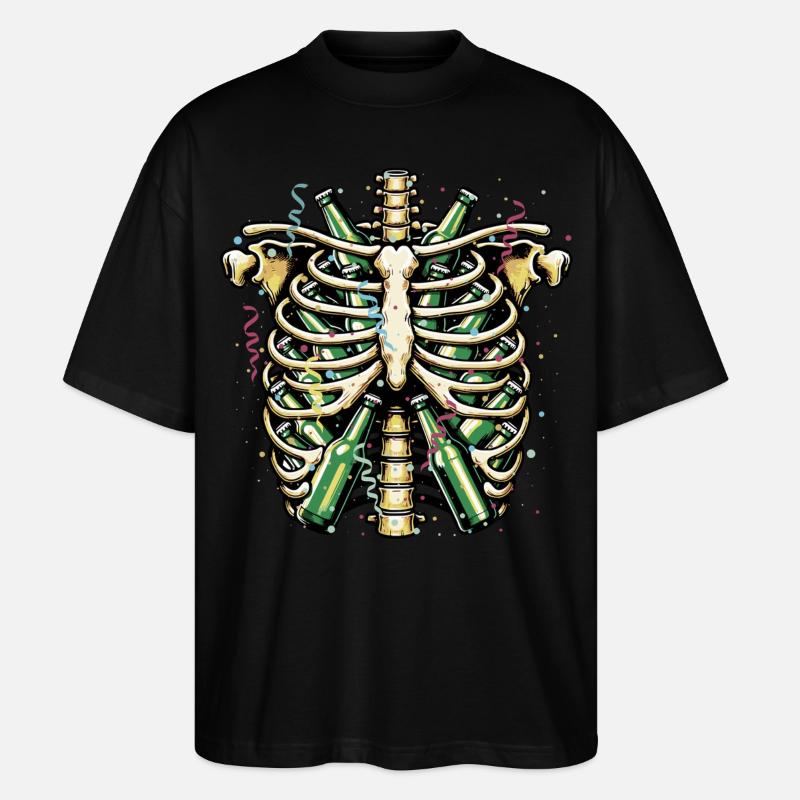 BIER BRUSTKORB Party-Design - Stanley/Stella Oversized Unisex Bio T-Shirt Blaster 2.0 - Schwarz