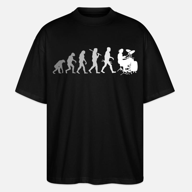 Evolution of Drums Drummer Shirt - Stanley/Stella Oversized Unisex Bio T-Shirt Blaster 2.0 - Schwarz