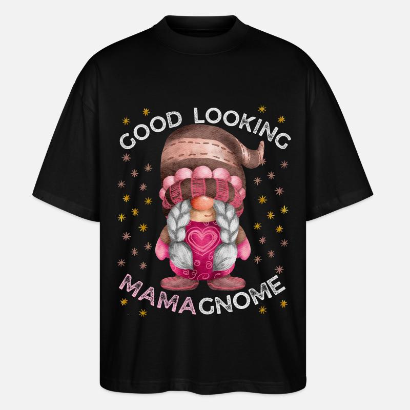 Mutter, Muttertag, Gnom-Zwerg lustiger Spruch Gnom - Stanley/Stella Oversized Unisex Bio T-Shirt Blaster 2.0 - Schwarz